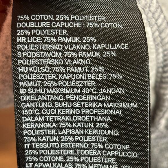 NEW H&M Regular Fit Fleece Lined Full Zip Hooded Jacket in Static Gray SZ L - Picture 8 of 10